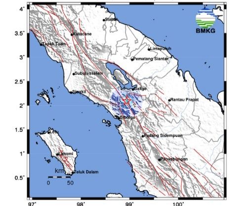Gempa Bumi Magnitudo 3,8 Dirasakan di Taput