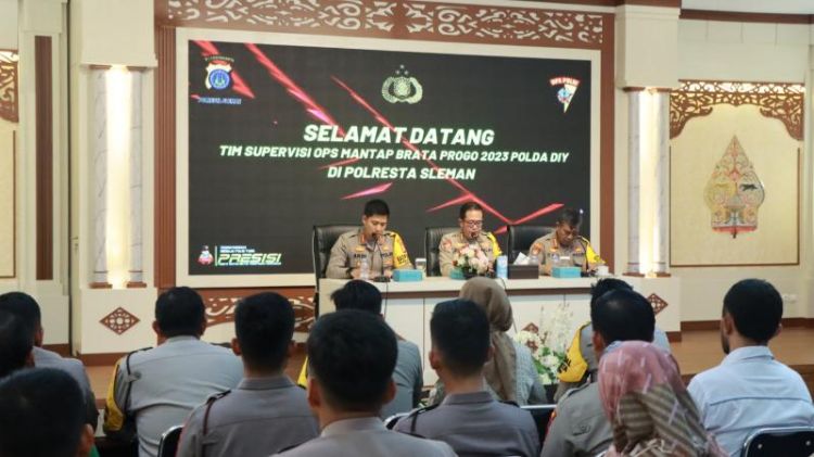Tim Supervisi Polda DIY Cek Posko Ops Mantap Brata Progo 2023 Polresta Sleman