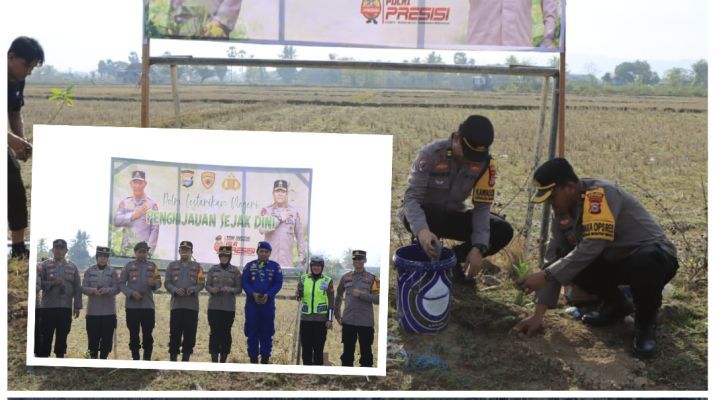 Peduli Lingkungan, Polres Pangkep Tanam Pohon Secara Serentak