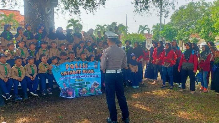 Polres Lampung Tengah Polda Lampung Dikunjungi Murid TK, Kenalkan Peran Polisi Sejak Dini